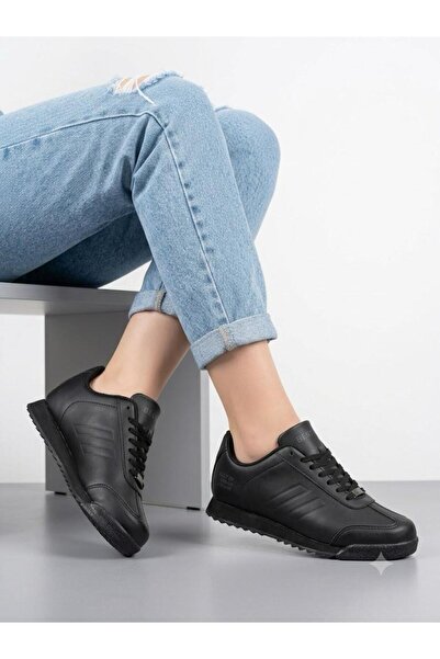 Lütfi Women's Black Sneaker Daily Orthopedic Sole Walking Sports Shoes