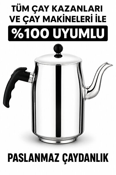 AKBALTA Kahveci Teapot 3No 2.1Lt Compatible with All Tea Boilers Stainless St...
