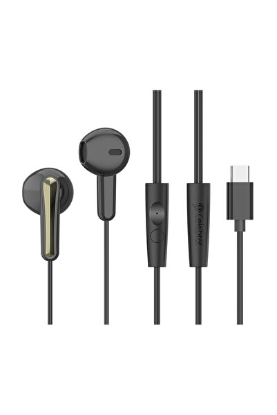 Celebrat earphones με μικρόφωνο G37, USB-C σύνδεση, 14.2mm, 1.2m, μαύρα
