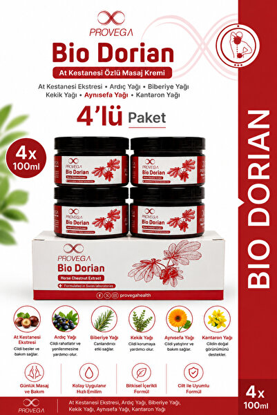 Provega Bio Dorian 100% Natural Horse Chestnut Extract Body Care Cream 4-Pack...
