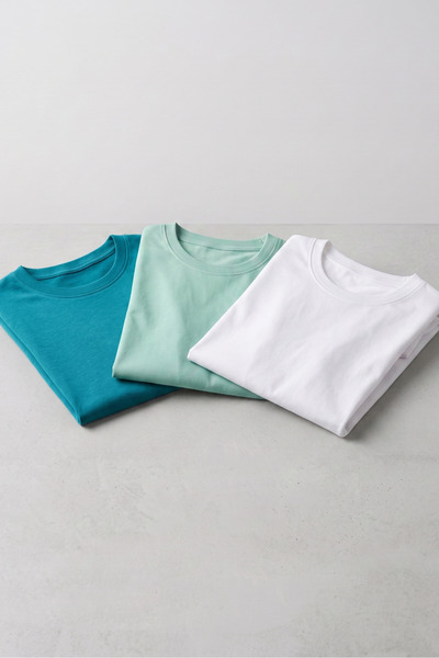 KİAGU Girls' and Boys' Basic T-Shirt Set of 3 Cotton Short Sleeve Children's ...