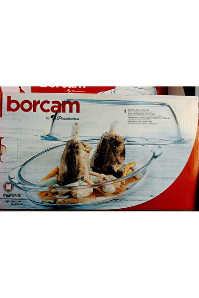 Paşabahçe GÜLMEN KRİSTAL 59025 OVAL CAM KAPAKLI BÜYÜK BOY BORCAM 2850CC ORJ K...