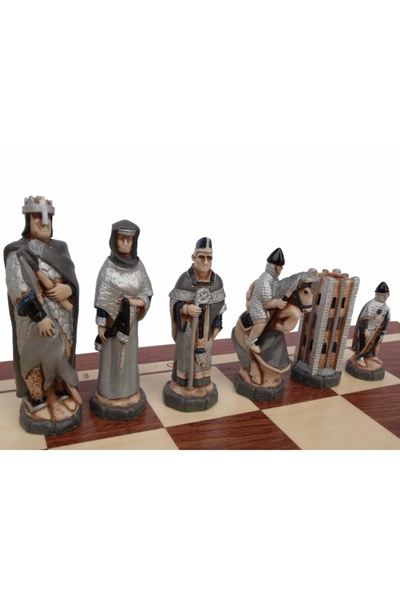 Sunrise Chess & Games Decorative chess Top Bottom Set ANGLIA (painted stone p...