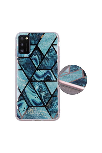 OEM Geometric Marmur Case for Samsung Galaxy A41 5G dark blue
