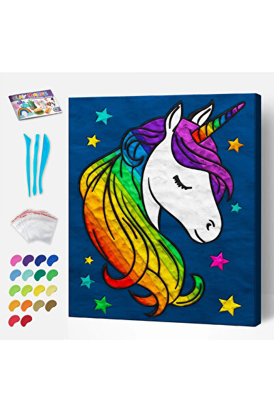 OEM Splat Planet Σετ Ζωγραφικής με Πηλό "Unicorn" σε Καμβά 30x30cm