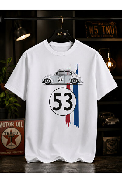 SB BİANCO تي شيرت فاخر كبير الحجم للجنسين بتصميم Vintage Beetle 53 Graphic