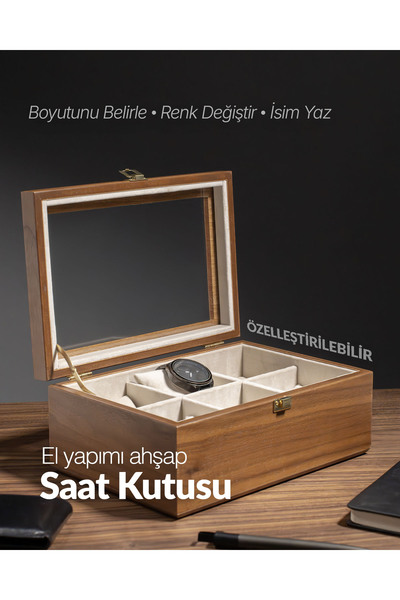 WOODENİSTANBUL 6 BÖLMELİ SAAT KUTUSU