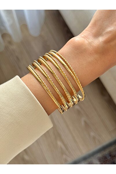 YOUES JEWELRY سوار نسائي من الفولاذ 316L بتصميم قيد سميك قابل للتعديل