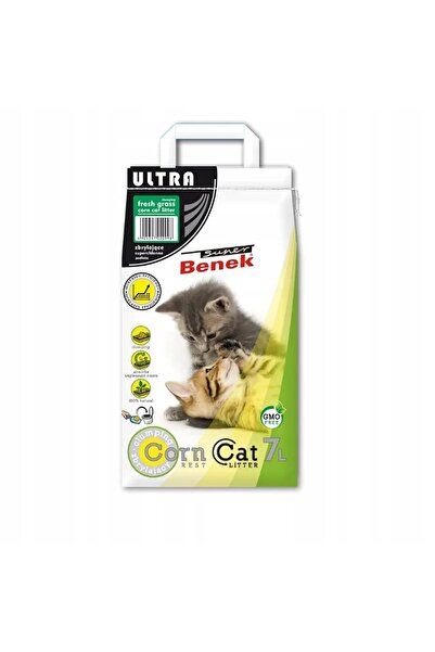 Super Benek Așternut igienic pentru pisici Corn Cat Ultra Fresh Grass 7 L