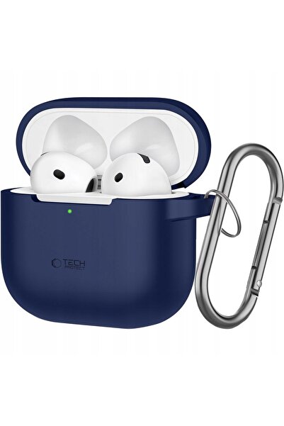 NO BRAND Husă pentru căști TECH-PROTECT Silicon Hook pentru Apple Airpods 4 Navy