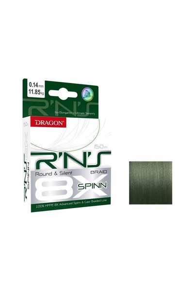 Dragon Plecionka R N S 8X Spinn 0.25 mm / 150 m Verde