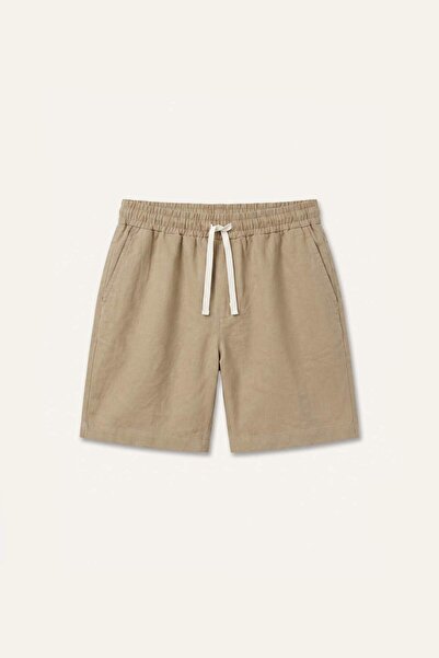 DeFacto Relax Fit Elastic Tied Waist Khaki Bermuda Shorts I3858Ax26Au