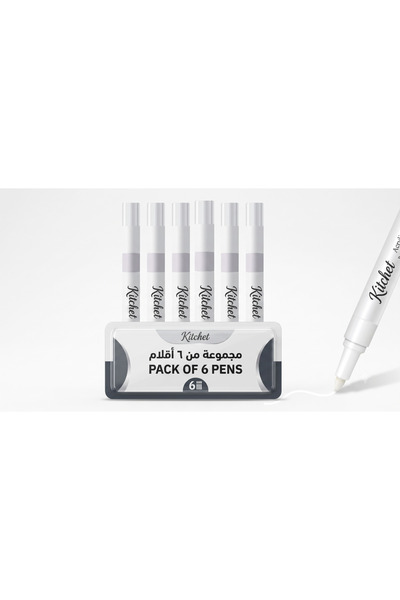 Kitchet Pack of 6 White Acrylic Paint Markers - 1mm Extra Fine Tip Waterproof...