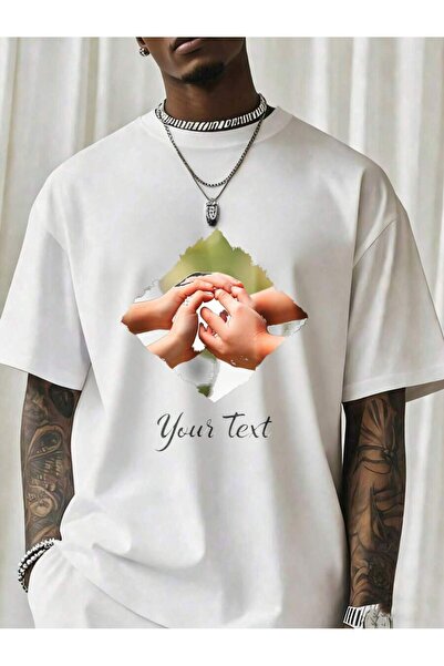 Ekim11 Custom Diamond Hands Design T Shirt With Personalized Text Men Streetw...
