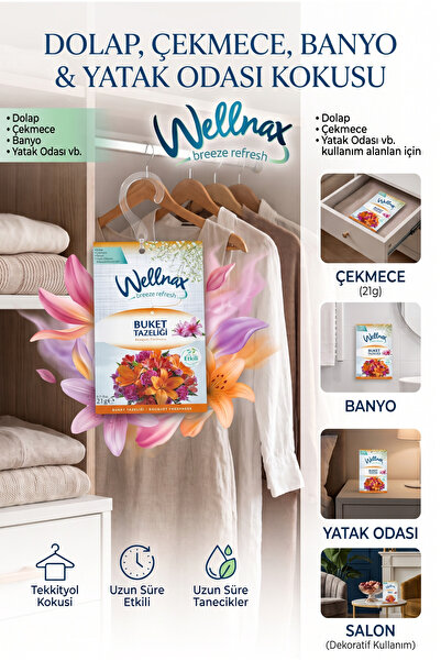 wappa 1 Adet Askılı BUKET TAZELİĞİ Kesesi, Uzun Süreli - Banyo, Yatak Odası, ...