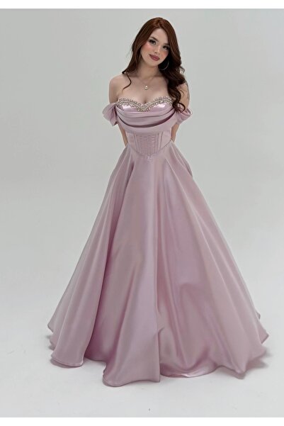 ayşenur Dinçer butik Soft Glam Abiye Pudra