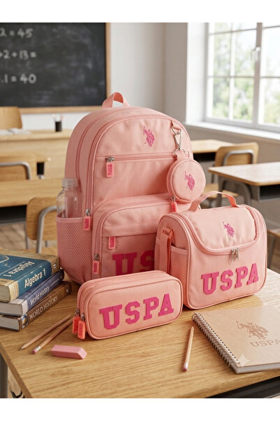 U.S. Polo Assn. حقيبة ظهر مدرسية للجنسين، حقيبة سفر يومية، حقيبة غداء، حامل أ...