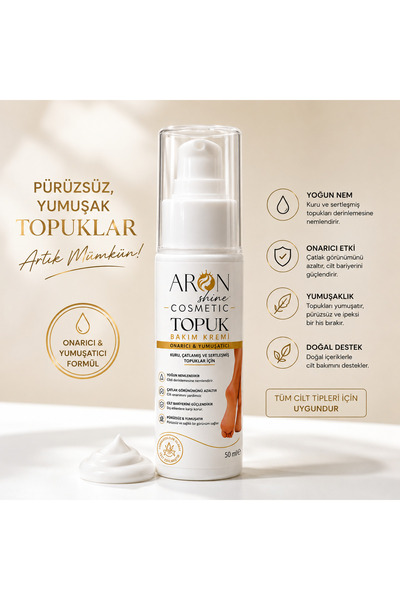 ARON SHİNE COSMETİC ARON SHINE Topuk Çatlak Bakım Kremi 50 ml | Yoğun Nemlend...
