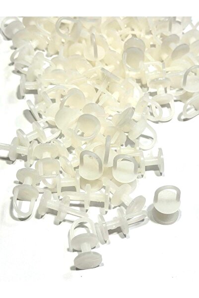 karantuhafiye Tulle Curtain Roulette Button with Ties / 100 Pieces White
