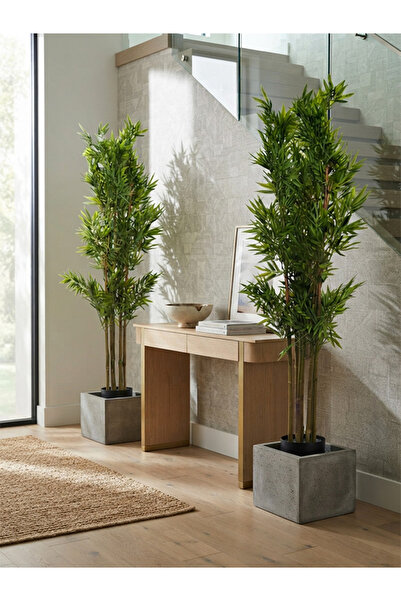 Yallabena Artificial Bamboo Potted Plant 120cm, Yellow Pole – Indoor Decorati...
