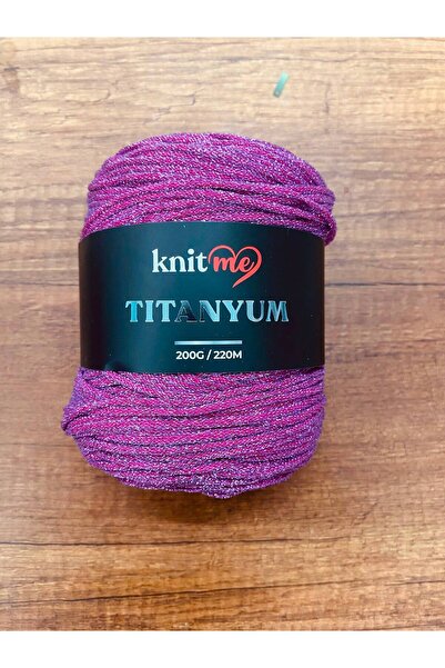 knitme Titanium Glitter Bag and Accessory Knitting Yarn 200 Gr Dried Rose No:3