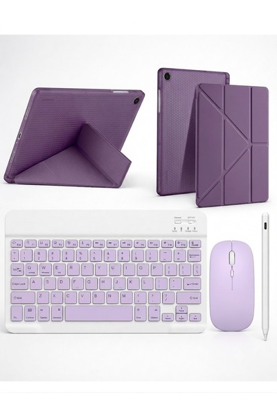 TUROTTO Galaxy Tab S11 X730 İle Uyumlu Standlı Kılıf Dokunmatik Kalem ve Klav...