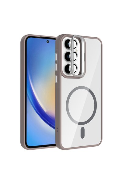 zore Galaxy A55 Case with Camera Stand, Magsafe Supported, Transparent Back, ...