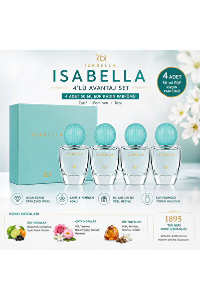 Rebul RBL Isabella EDP Kadın Parfümü 4x50 ml 4'lü Avantaj Seti