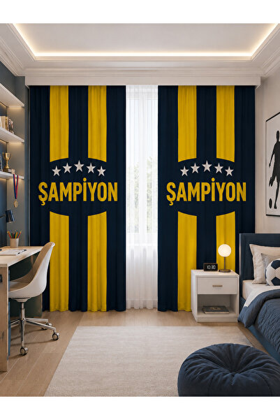 HOMESSA Yellow Navy Blue Roded Champion Double Winged Children's Room Backgro...