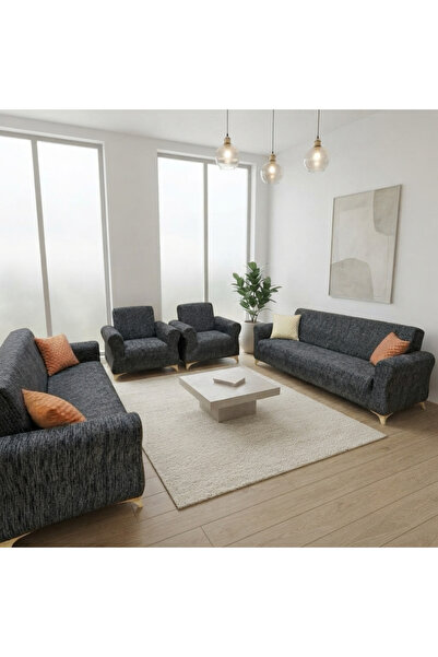 kutlale Jacquard Bark Pattern (Stick) 3+3+1+1 Seat, Sofa, Sofa Bed Cover, Str...