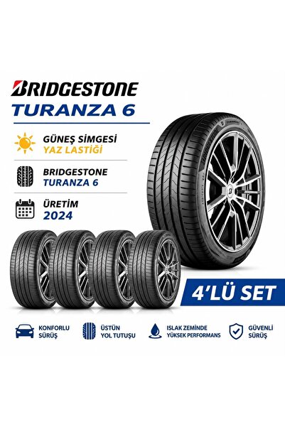 Bridgestone (4'lü Set) 225/45R17 94Y XL TURANZA 6 Yaz Lastiği (elektrikli/hib...