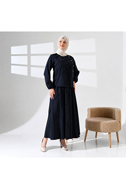 clemence Asymmetrical Layered Detailed Skirted Hijab Suit