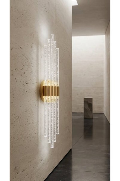 BACKHOME Bhbackhome Aura Medium 39 cm Modern Design Led Sconce - Wall Lamp - Gold Case - White Led - Electric