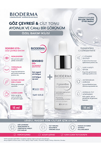 Bioderma Göz Çevresi Nemlendirici ve Cilt Tonu Eşitlemeye Yardımcı Serum Seti...