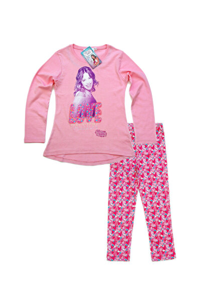 Disney Πιτζάμες Violetta Pink 6-12 ετών με μεγάλο σχέδιο και ελαστική μέση, μ...