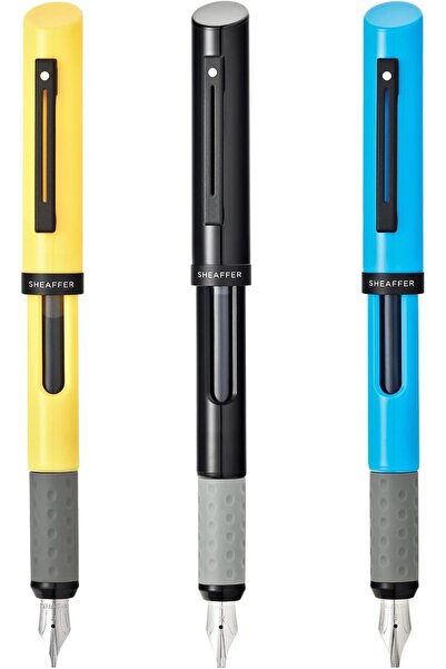 Sheaffer Calligraphy Black, Blue and Yellow Fountain pens Maxikit in Hangsell...