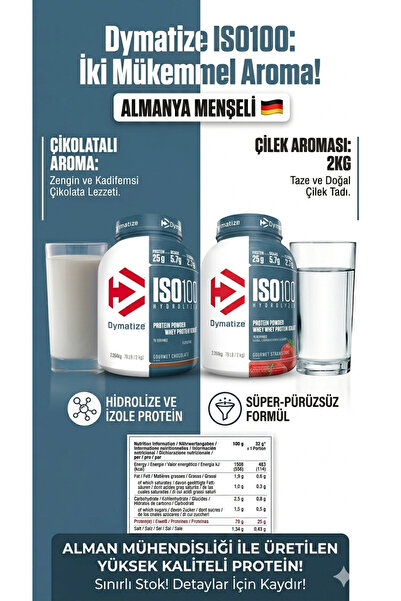 Dymatize ISO100 Hydrolyzed Whey Protein 2264 Gr Çikolata Aromalı