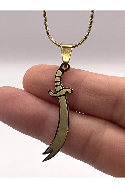 kurukafagift Steel Chain Necklace with Zulfiqar Sword Figure