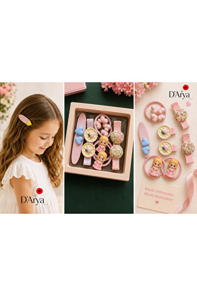 Darya مجموعة هدايا من 8 قطع من إكسسوارات شعر البنات مع مشابك شعر، مشابك بمشبك...