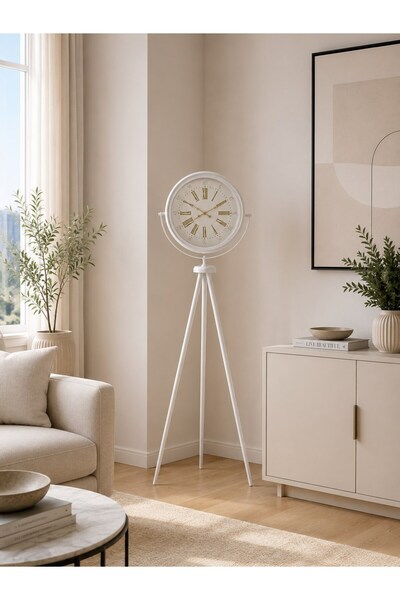 Genel Markalar Royal White Gold Roma Rakam Tripod Ayaklı Saat