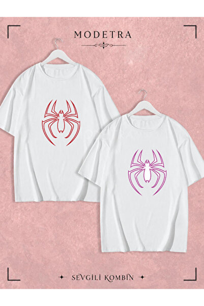Modetra Women's Men's Spider Design Medium Front Printed Lover Couple Combina...