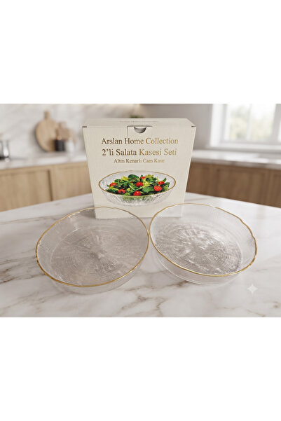 OEM 22 cm Altın Kenarlı 2'li Salata Kasesi Seti
