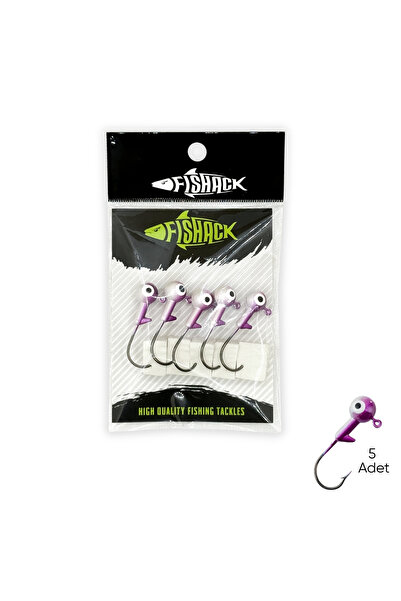 Fishack Kurşunlu Jighead Zoka - 7g - - Mor Beyaz (XHA02) - 5 Adet