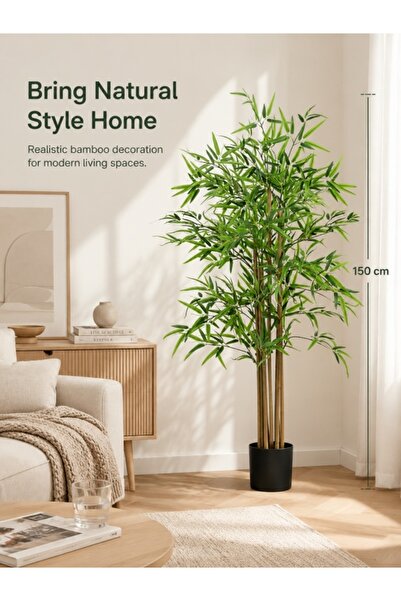 Generic Artificial Bamboo Plant 150 cm, Realistic Indoor Decorative Tree with...