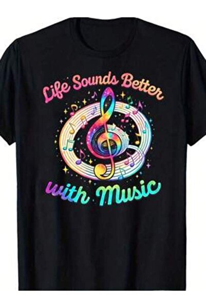 799 Music Symbols Tie-Dye Short-Sleeve T-Shirt | Comfortable And Casual Summe...