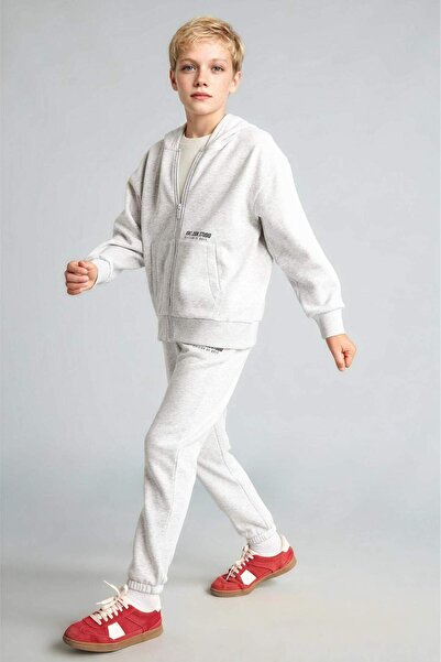 DeFacto Regular Fit Slogan Printed Thick Fabric Trousers for Boys H9685A826Wn