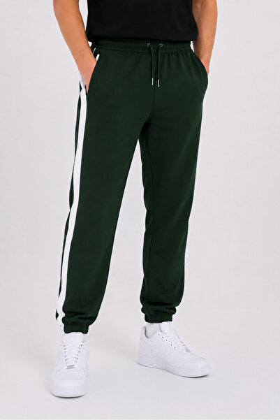 By Layina Men's Striped Elastic Waist Trackpants