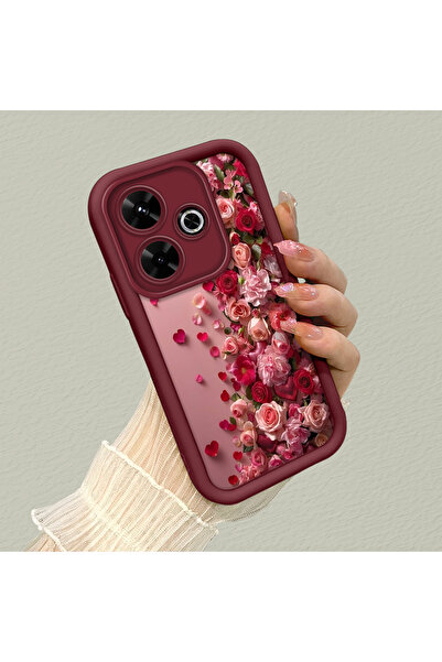 quırkshıeld Redmi 13/13X Uyumlu Sevimli Romantik Çiçek Kılıf, Rahat Tutuş, Ka...