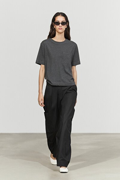 Massimo Dutti Cep detaylı kısa kollu t-shirt