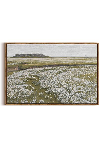 ALAYRA International Large Framed Wall Art Meadow Flowers Grassland Canvas wi...